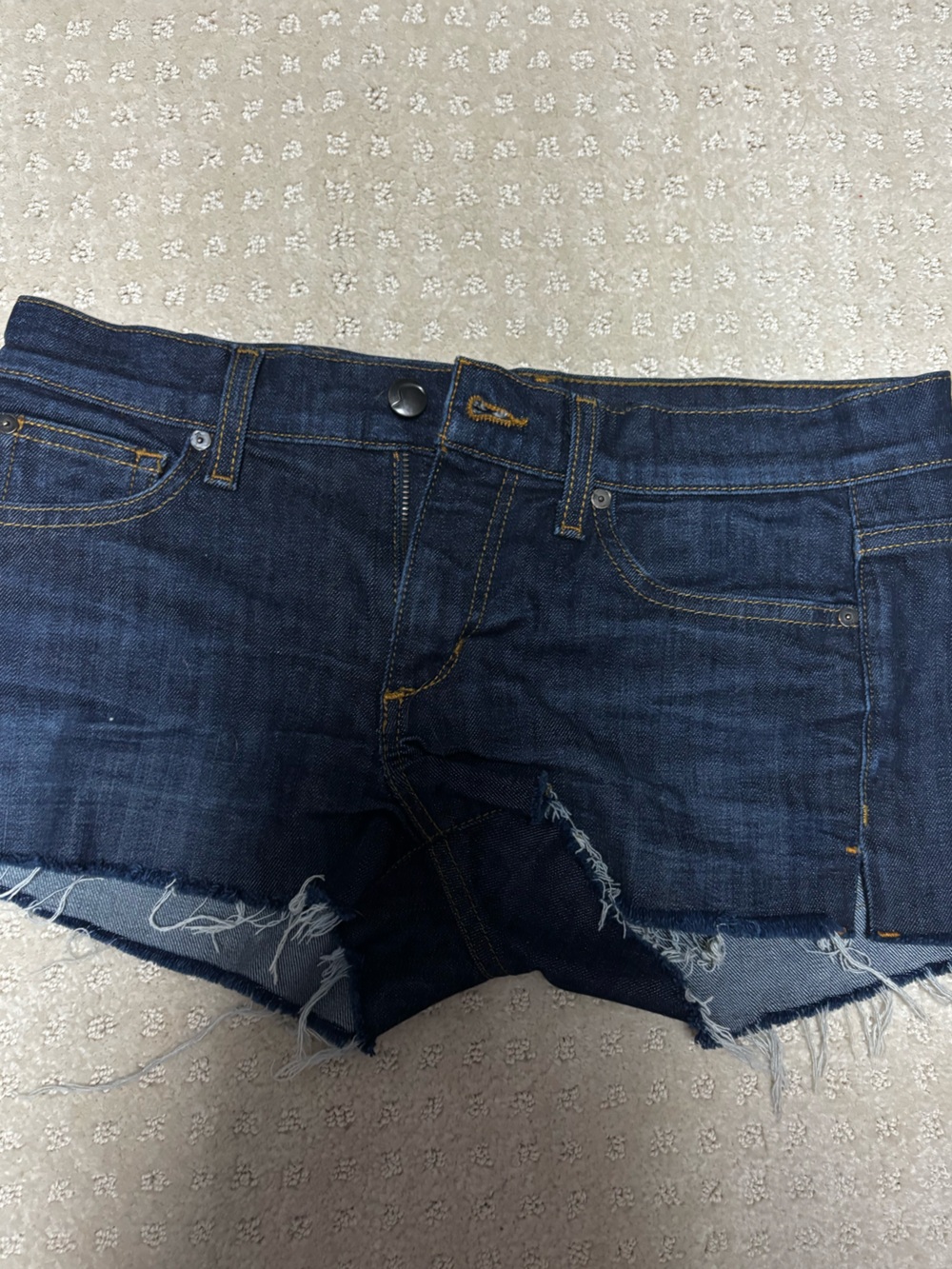 Joe's Jeans Dark Blue Frayed Denim Cutoff Shorts, Size 27